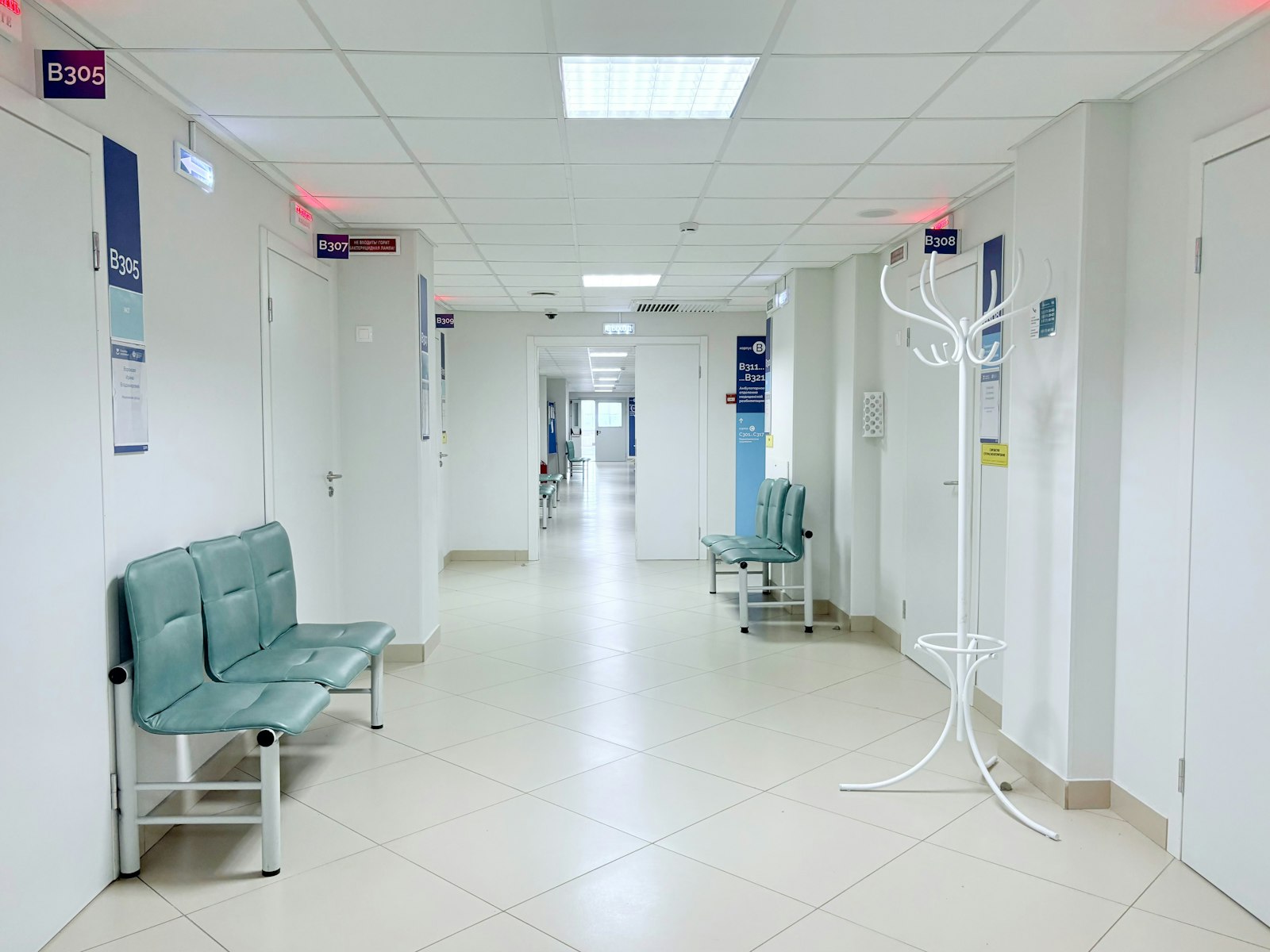 Empty hospital corridor