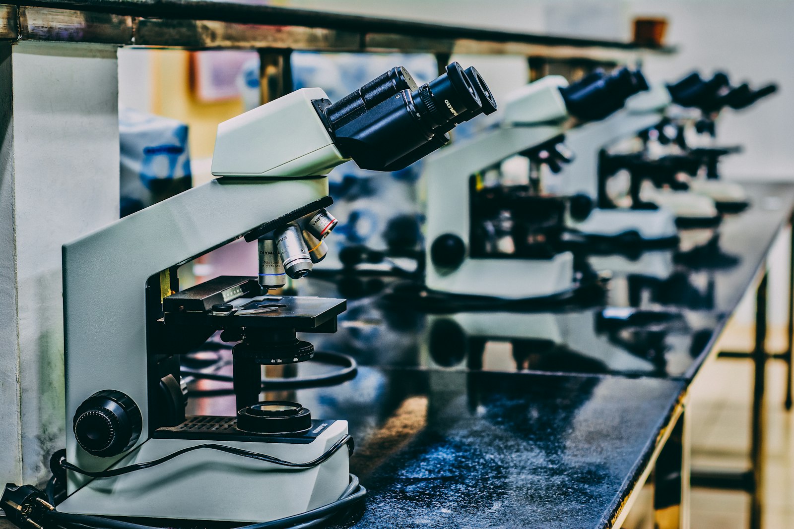 Laboratory microscope used in scientific research